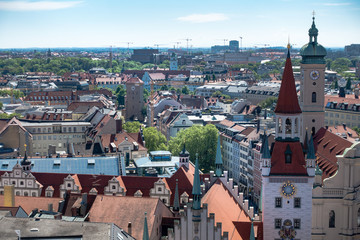 Naklejka na ściany i meble Munich München Panoramic Cityscape from top