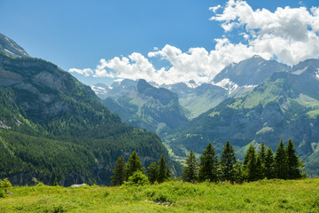 Fototapeta na wymiar Amazing Swiss Alps near Kandersteg in canton of Bern