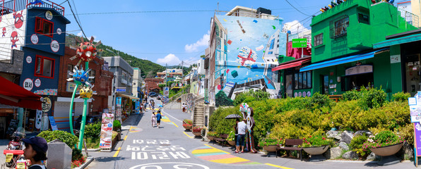 Gamcheon Culture Village scene located in Busan city of South Korea