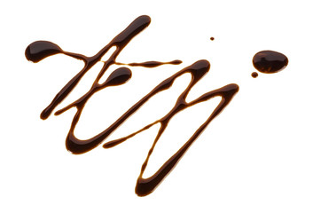 Sweet chocolate sauce isolated on a white background