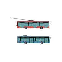 City Bus template isolated passenger transport vector illustration.