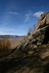 Rocky landscape in Gorkhi-Terelj national park, Mongolia