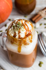 Pumpkin Latte with a cap of whipped cream