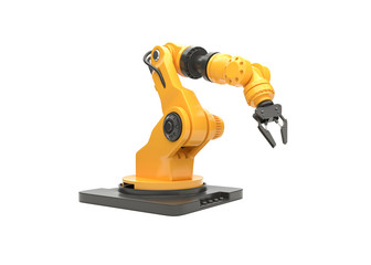 robotic arm on white background. 3D illustration