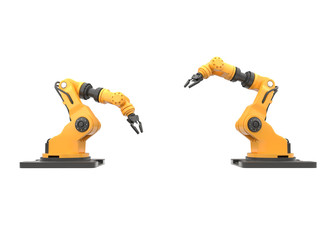 robotic arm on white background. 3D illustration