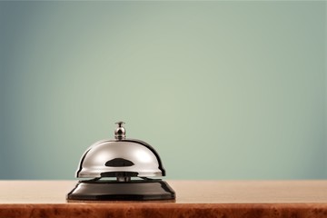 Vintage hotel reception service desk bell