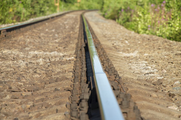 Obraz premium The railroad leaving afar.