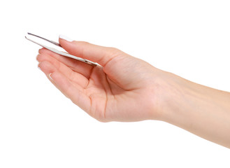 Tweezers in hand care metal care metal on white background isolation