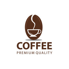 Coffee Shop Logo Design Element in Vintage Style for Logotype, Label, Badge and other design. Bean retro vector illustration.