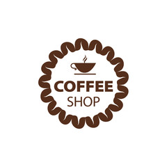 Coffee Shop Logo Design Element in Vintage Style for Logotype, Label, Badge and other design. Bean retro vector illustration.