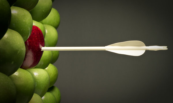Red Apple With Arrow