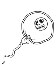 angst gesicht befruchtung eizelle besamen ei sperma spermium schwanger samen abspritzen schwängern baby kind eltern mama papa schwimmen wichse comic cartoon