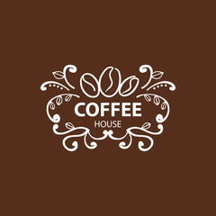 Coffee Shop Logo Design Element in Vintage Style for Logotype, Label, Badge and other design. Bean retro vector illustration.