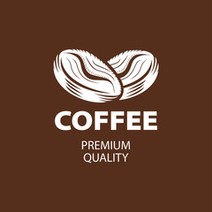 Coffee Shop Logo Design Element in Vintage Style for Logotype, Label, Badge and other design. Bean retro vector illustration.