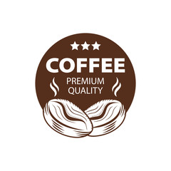 Coffee Shop Logo Design Element in Vintage Style for Logotype, Label, Badge and other design. Bean retro vector illustration.