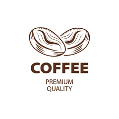 Coffee Shop Logo Design Element in Vintage Style for Logotype, Label, Badge and other design. Bean retro vector illustration.