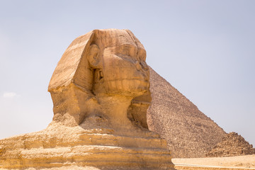 Obraz na płótnie Canvas Great Sphinx at pyramids of Giza, Cairo Egypt