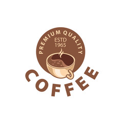 Coffee Shop Logo Design Element in Vintage Style for Logotype, Label, Badge and other design. Bean retro vector illustration.