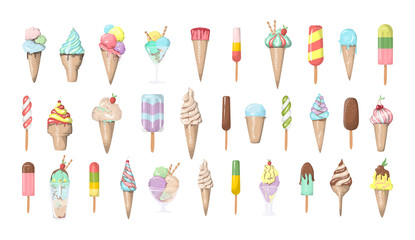 Set of ice cream