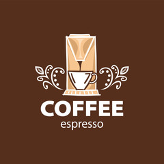 Coffee Shop Logo Design Element in Vintage Style for Logotype, Label, Badge and other design. Bean retro vector illustration.