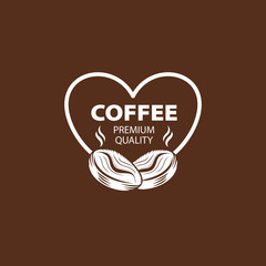 Coffee Shop Logo Design Element in Vintage Style for Logotype, Label, Badge and other design. Bean retro vector illustration.