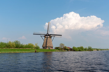 landscape with windmill at Kinderdijk, Netherlands