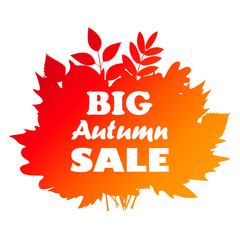 vector autumn bouquet made of maple and other leaves in grunge style