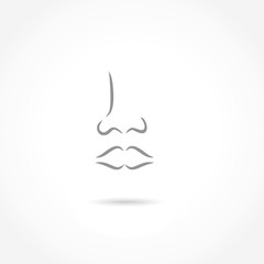 nose lips icon vector
