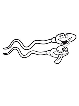 2 freunde team paar gesicht geil lebendig sperma spermium schwanger samen abspritzen schw&auml;ngern baby kind eltern mama papa schwimmen wichse comic cartoon