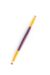 Brush for make-up on white background, close-up, isolate, make-up brush