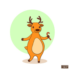 Christmas icon with a deer.