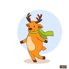 Christmas icon with a deer.