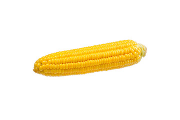 Yellow corn isolated on white background. Copyspace.
