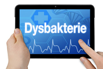 Tablet mit Diagnose Dysbakterie