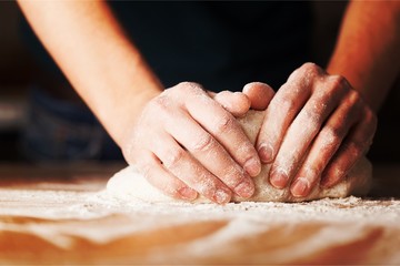 Hands cooking pie