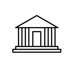 Bank icon. Court building vector icon. Outline Icon Linear Style