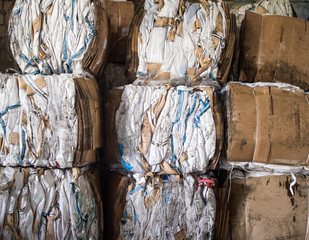 Pressed debris, bags from the product, polyethylene, garbage compacting, pressed