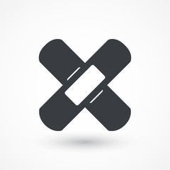 Band-Aid Adhesive Tape vector icon. Medical protection sign. Emergency treatment symbol. First aid sign