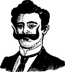 vintage moustache man