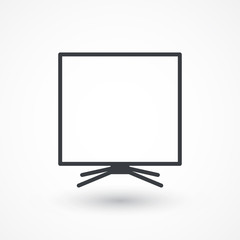 Blackboard sign line vector icon. Presentation board