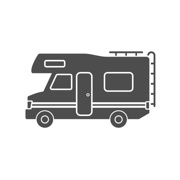 Camper | vector icon grey silhouette