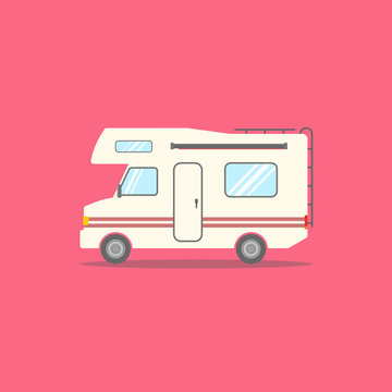 Camper | vector with red background