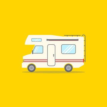 Camper | vector with yellow background