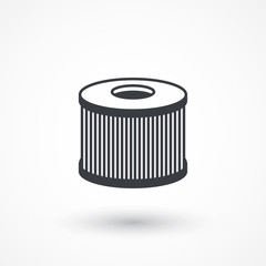 Car air filter vector icon. Automobile repair service symbol. Car engine part shop sign. Logo graphic design concept. Logotype, icon, template in web and print