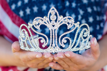 Pageant Crown with American Flag