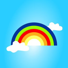 Rainbow in the clouds.