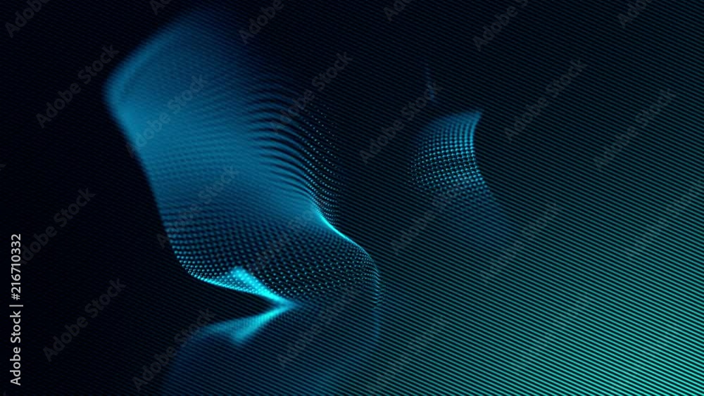 Wall mural blue abstract vector structure technology wavy animated background. uhd 4k seamless loop video.