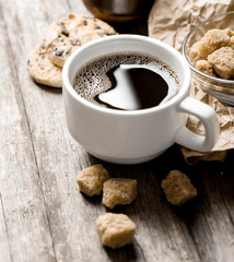 Coffee on a wooden table