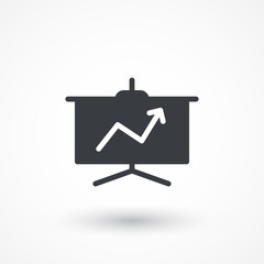 Fototapeta premium Vector Business Growing Chart Presentation Icon