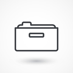 Archive box sign line vector icon. Office symbol